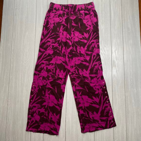 Soft Surroundings Purple Tropical Oceo Gauze Tunic & Wide Leg Pants Size Medium - Picture 7 of 16